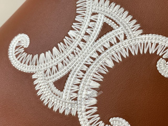 Celine專櫃2023s春夏新品CUIR TRIOMPHE小號繡花光滑牛皮水桶包 賽琳百搭斜挎肩背女包 sldj2431